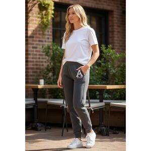 Abercrombie & Fitch Gray White Yoga Track Pants Lounge Jogger Sweatpants Size XL